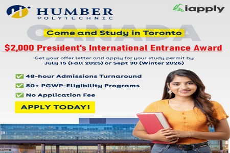 Fast-Track Your Canadian Dream - Study at Humber with $2,000 Award!